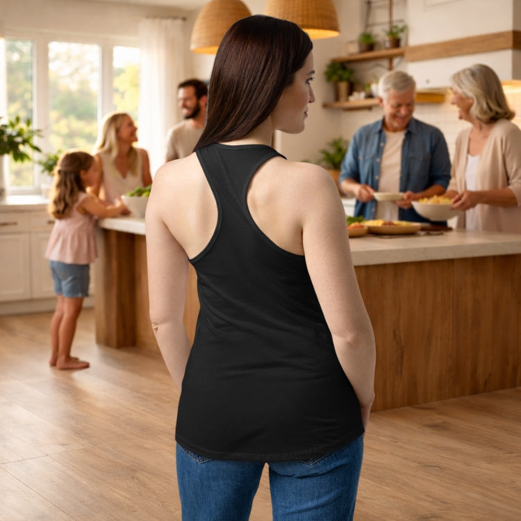 Women’s fitted racerback tank top - homeschool MAMA flowers