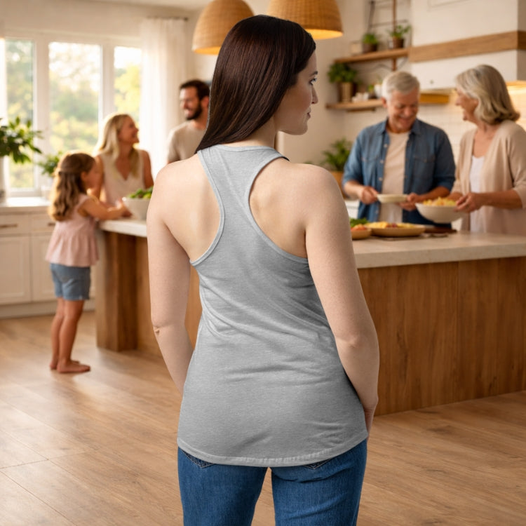 Women’s fitted racerback tank top - homeschool MAMA flowers