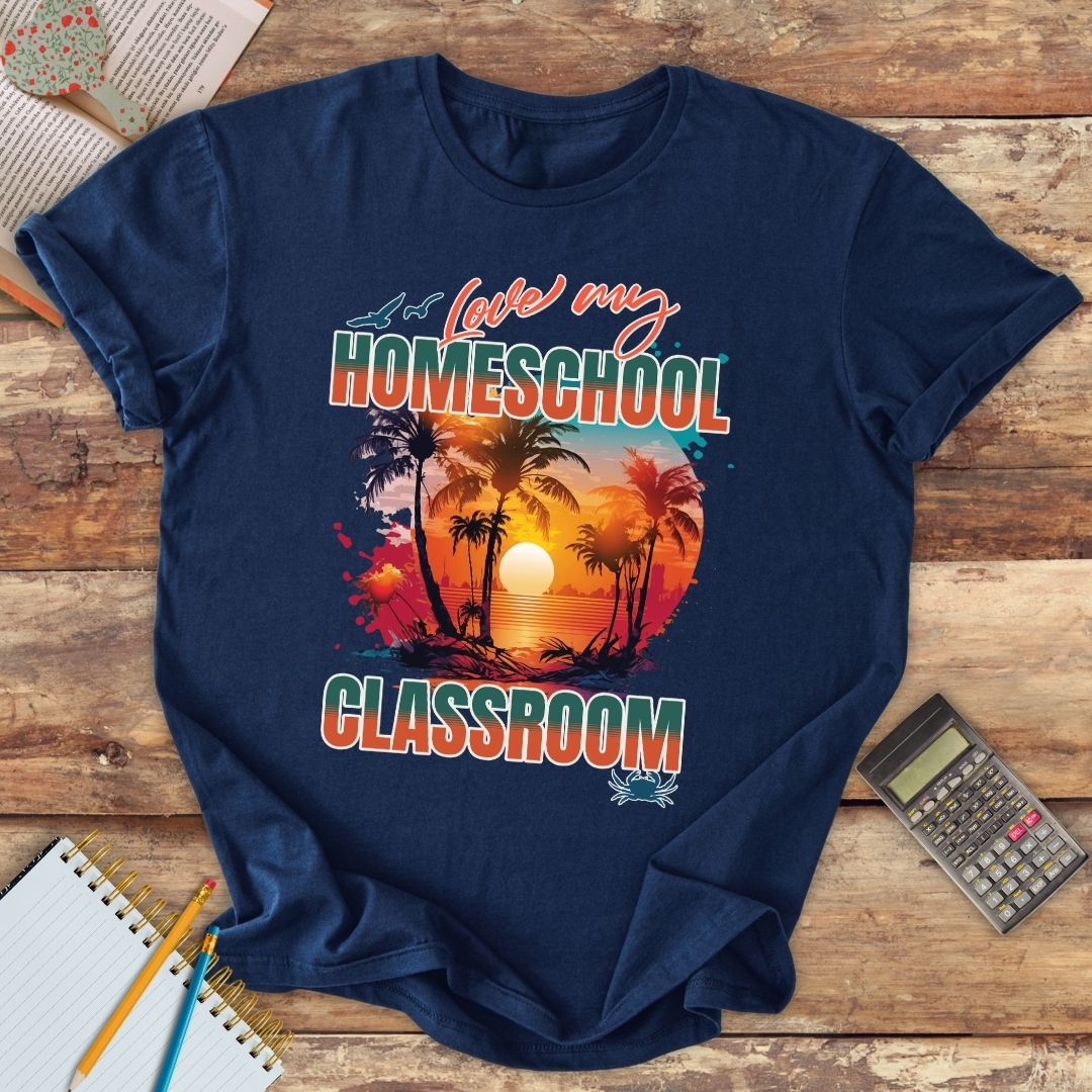 Short-Sleeve Unisex T-Shirt - Love My Homeschool Classroom Beach