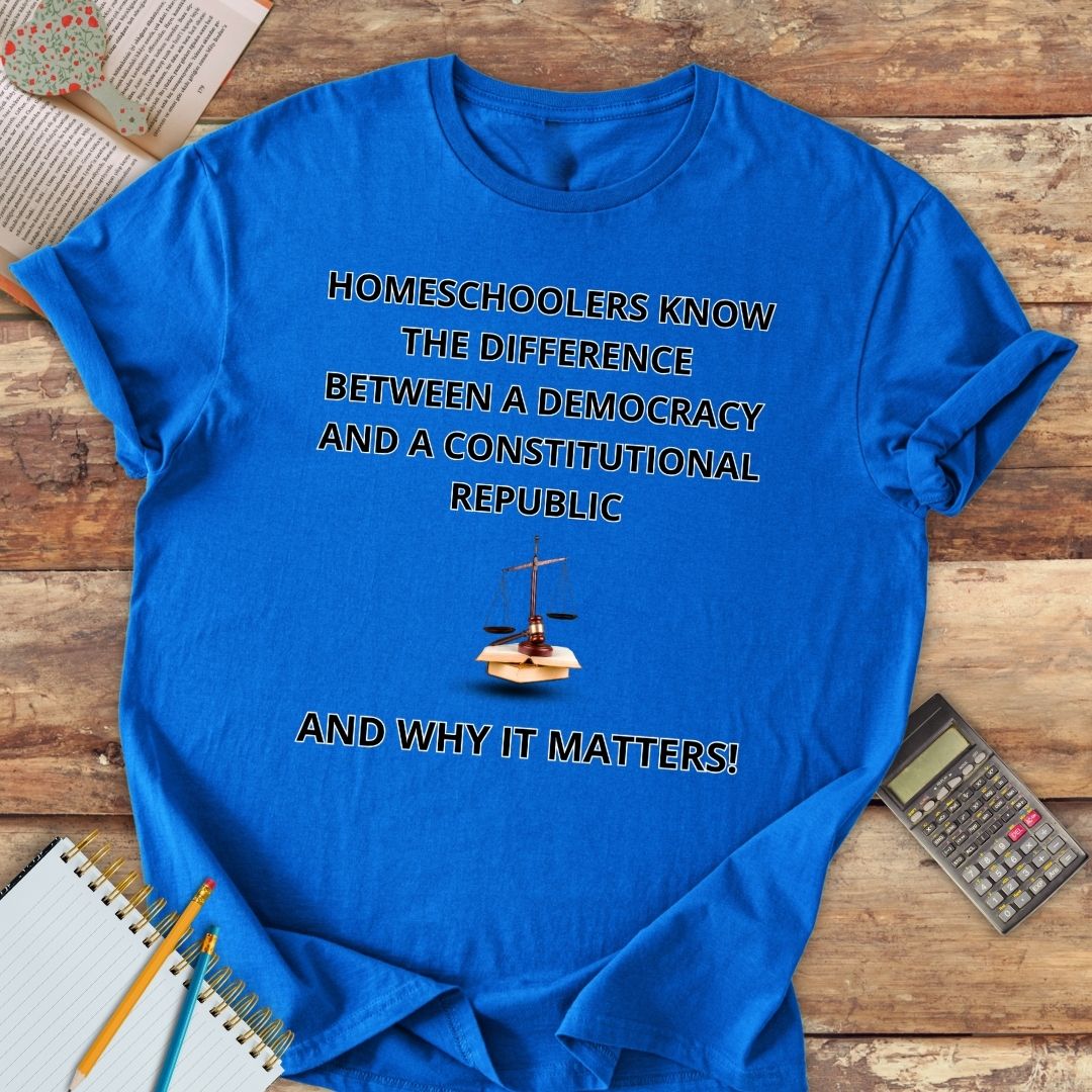 Short-Sleeve Unisex T-Shirt - Homeschoolers Know the Difference Democracy and Constitutional Republic