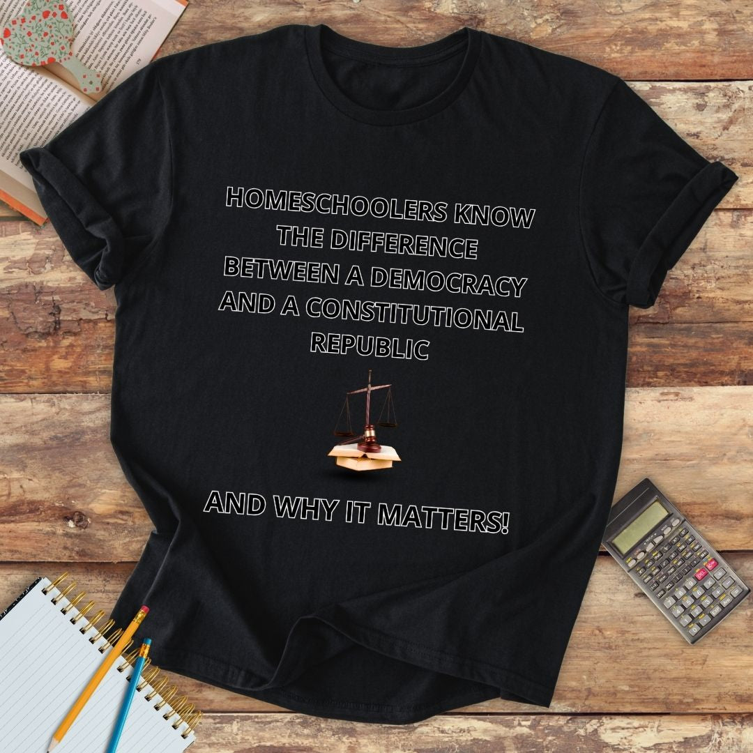 Short-Sleeve Unisex T-Shirt - Homeschoolers Know the Difference Democracy and Constitutional Republic