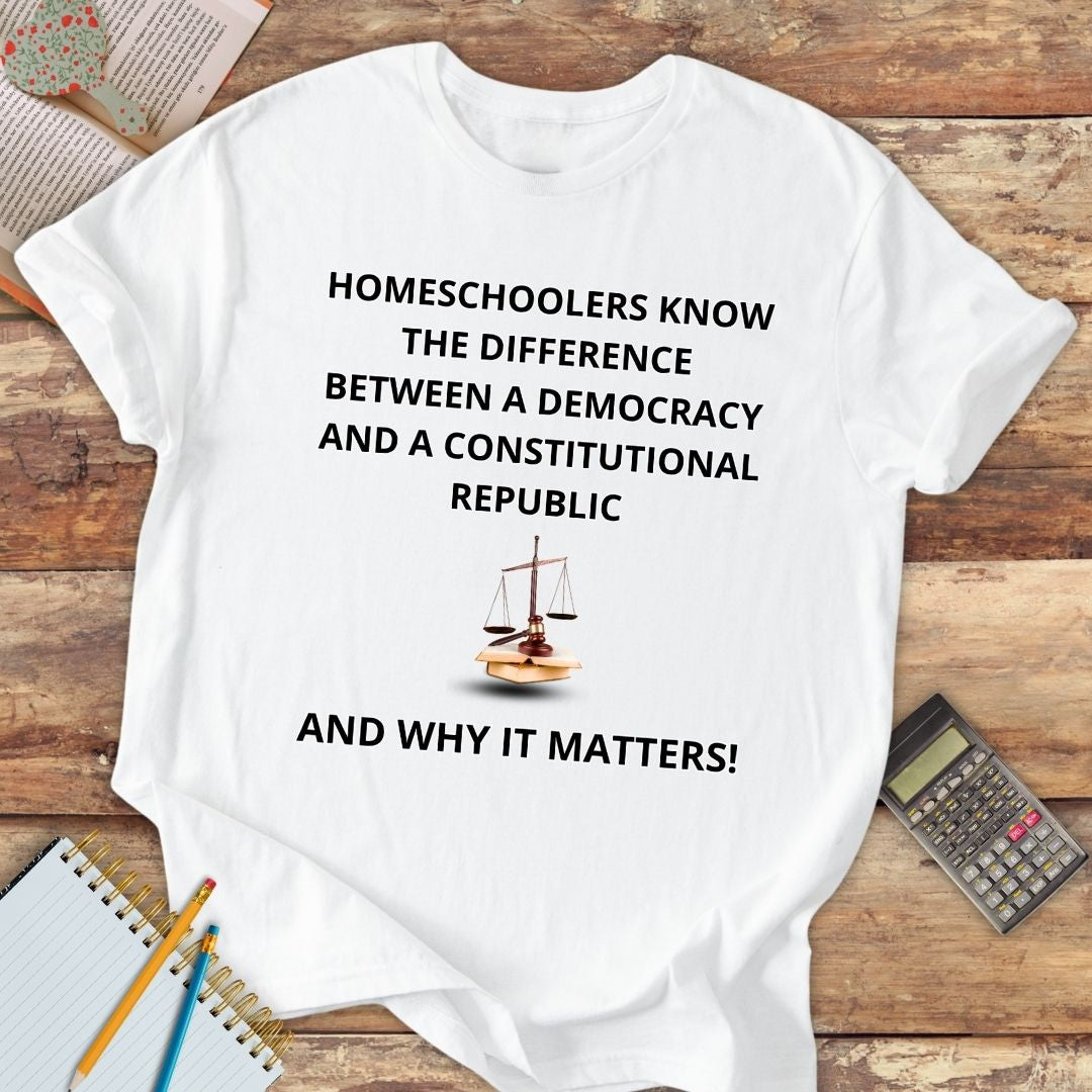 Short-Sleeve Unisex T-Shirt - Homeschoolers Know the Difference Democracy and Constitutional Republic