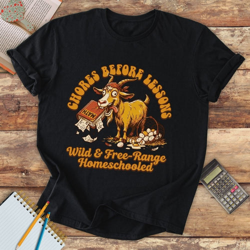 Short-Sleeve Unisex T-Shirt - Funny Chores Before Lessons Crazy Goat