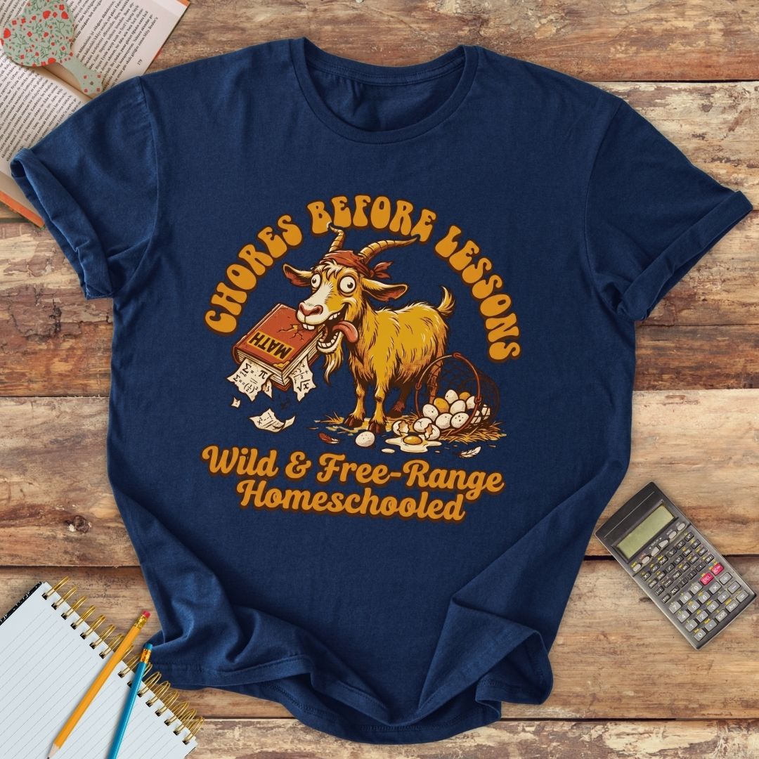 Short-Sleeve Unisex T-Shirt - Funny Chores Before Lessons Crazy Goat