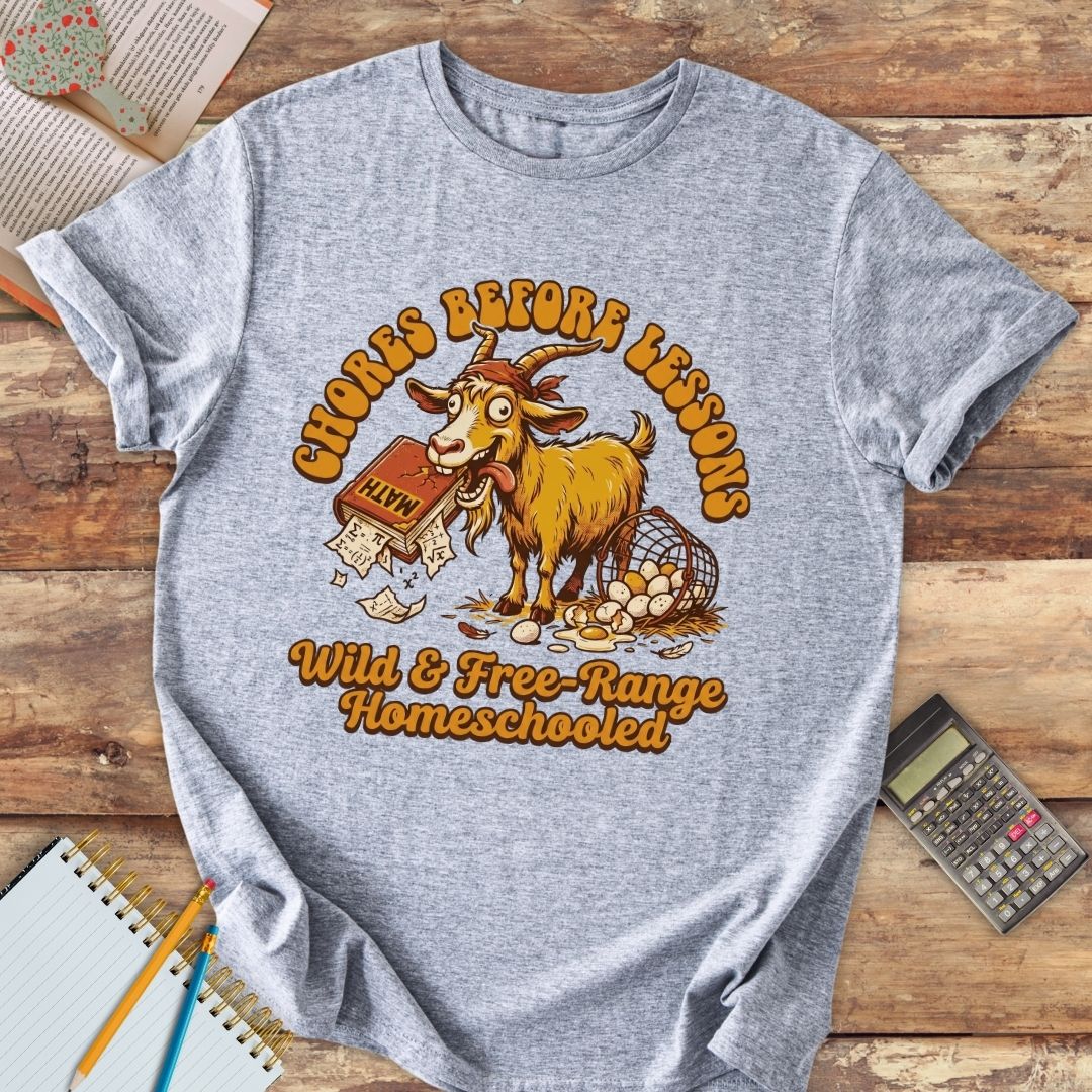 Short-Sleeve Unisex T-Shirt - Funny Chores Before Lessons Crazy Goat
