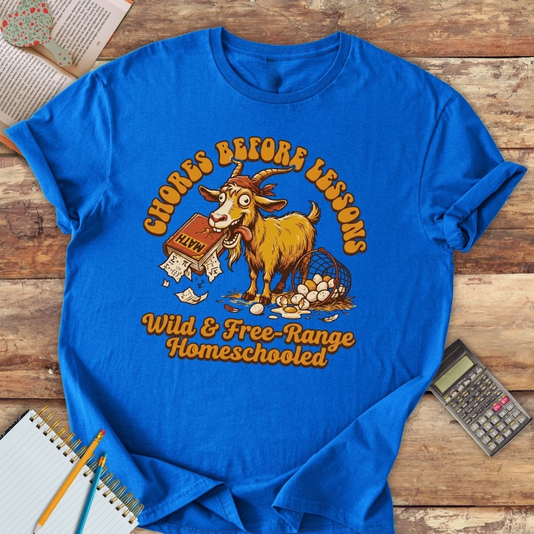 Short-Sleeve Unisex T-Shirt - Funny Chores Before Lessons Crazy Goat