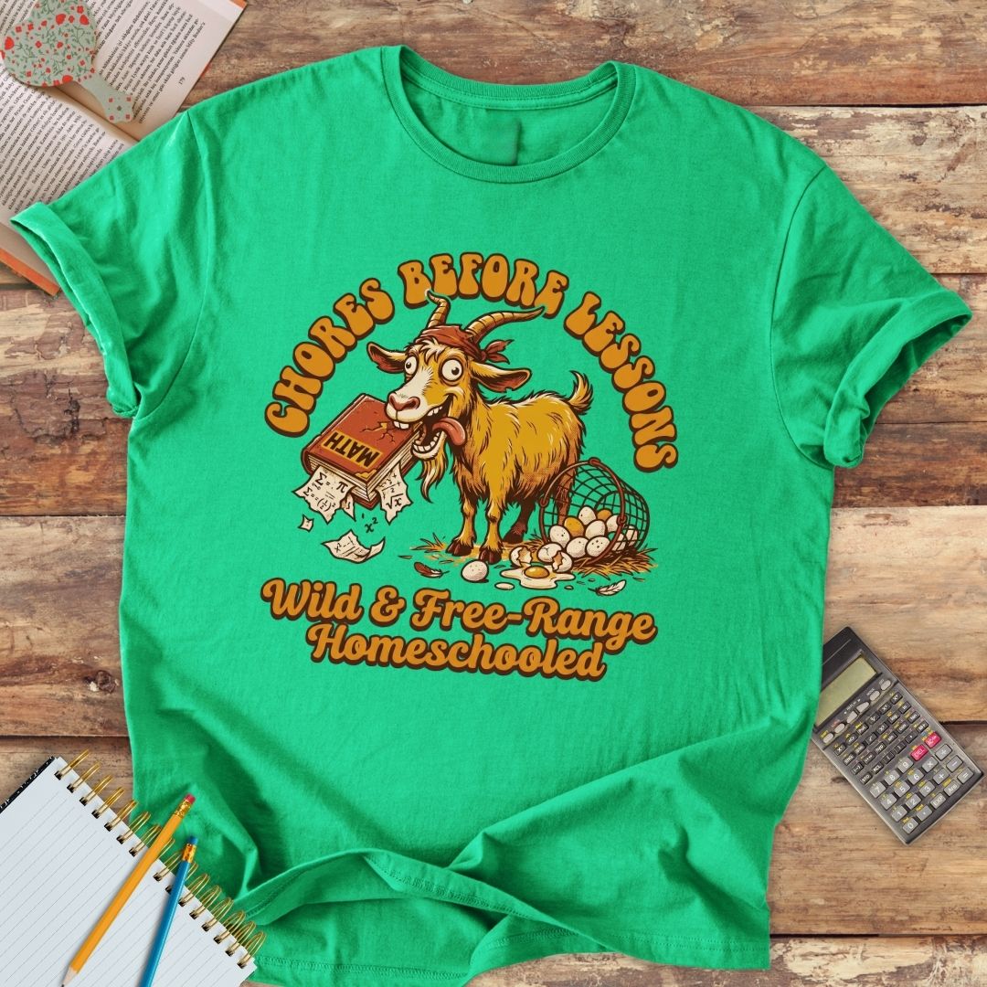 Short-Sleeve Unisex T-Shirt - Funny Chores Before Lessons Crazy Goat