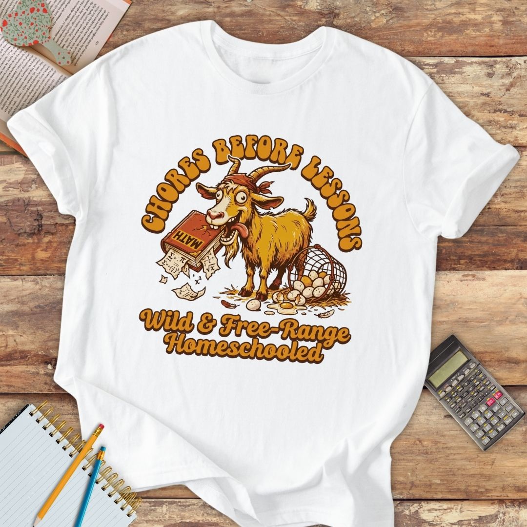 Short-Sleeve Unisex T-Shirt - Funny Chores Before Lessons Crazy Goat