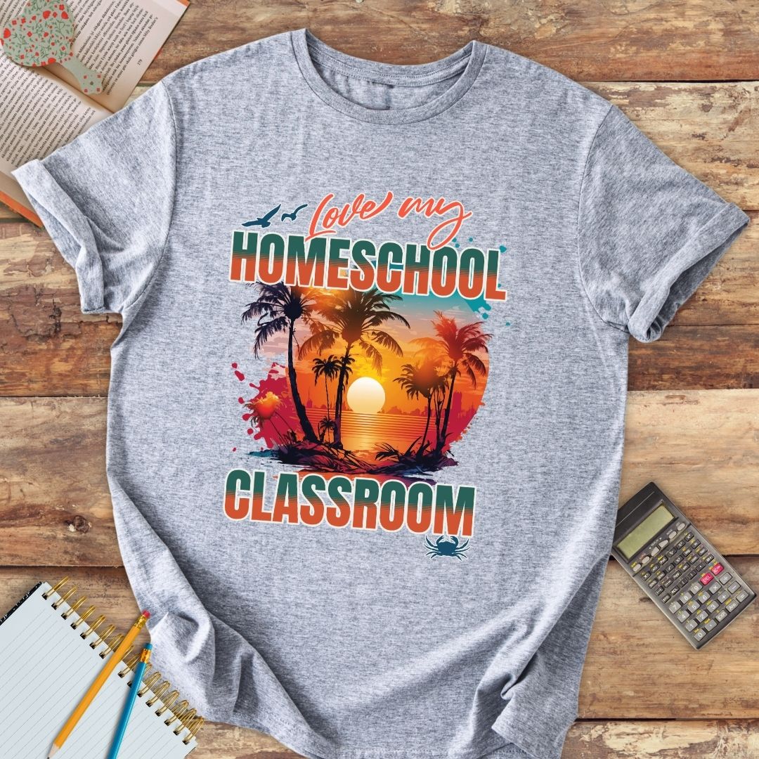 Short-Sleeve Unisex T-Shirt - Love My Homeschool Classroom Beach