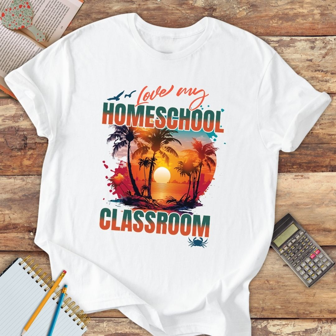 Short-Sleeve Unisex T-Shirt - Love My Homeschool Classroom Beach