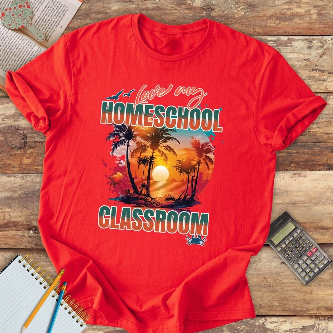Short-Sleeve Unisex T-Shirt - Love My Homeschool Classroom Beach