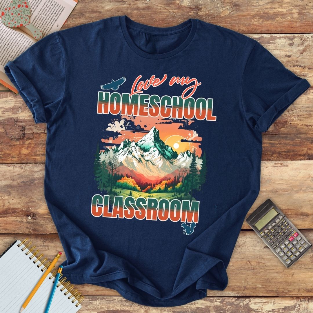Short-Sleeve Unisex T-Shirt - Love My Homeschool Classroom mountains