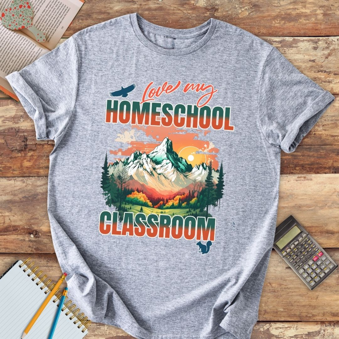 Short-Sleeve Unisex T-Shirt - Love My Homeschool Classroom mountains