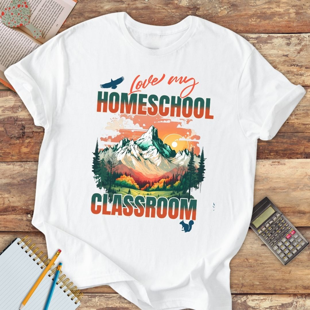 Short-Sleeve Unisex T-Shirt - Love My Homeschool Classroom mountains