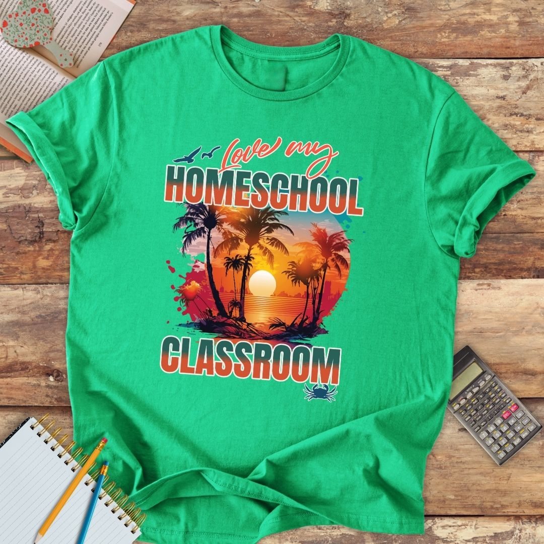 Short-Sleeve Unisex T-Shirt - Love My Homeschool Classroom Beach