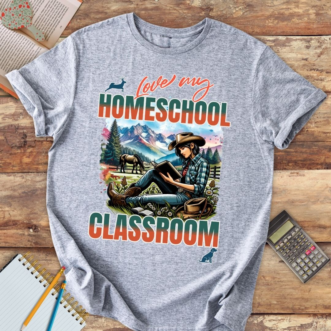 Short-Sleeve Unisex T-Shirt - Love My Homeschool Classroom Cowgirl