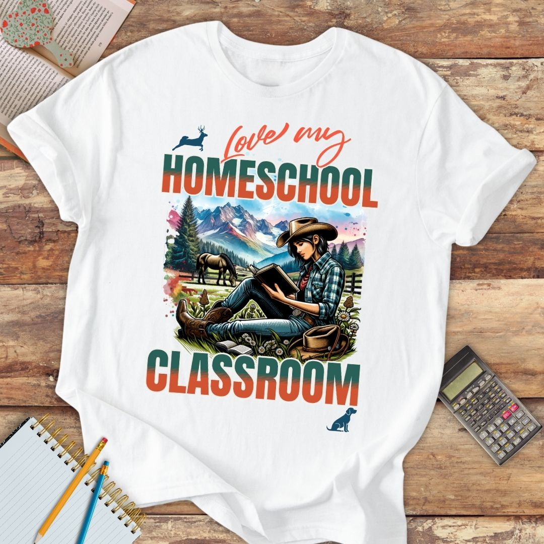 Short-Sleeve Unisex T-Shirt - Love My Homeschool Classroom Cowgirl