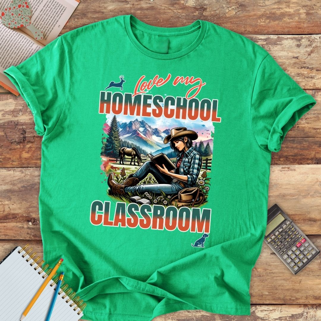 Short-Sleeve Unisex T-Shirt - Love My Homeschool Classroom Cowgirl