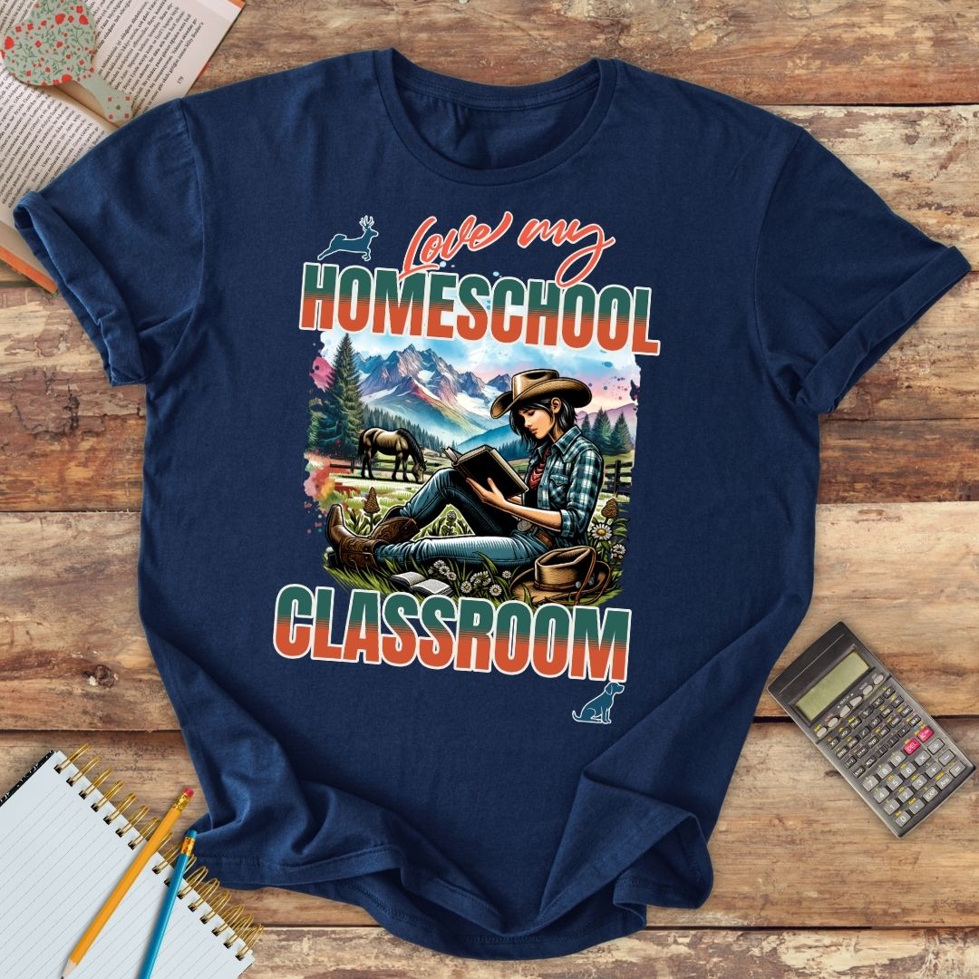 Short-Sleeve Unisex T-Shirt - Love My Homeschool Classroom Cowgirl
