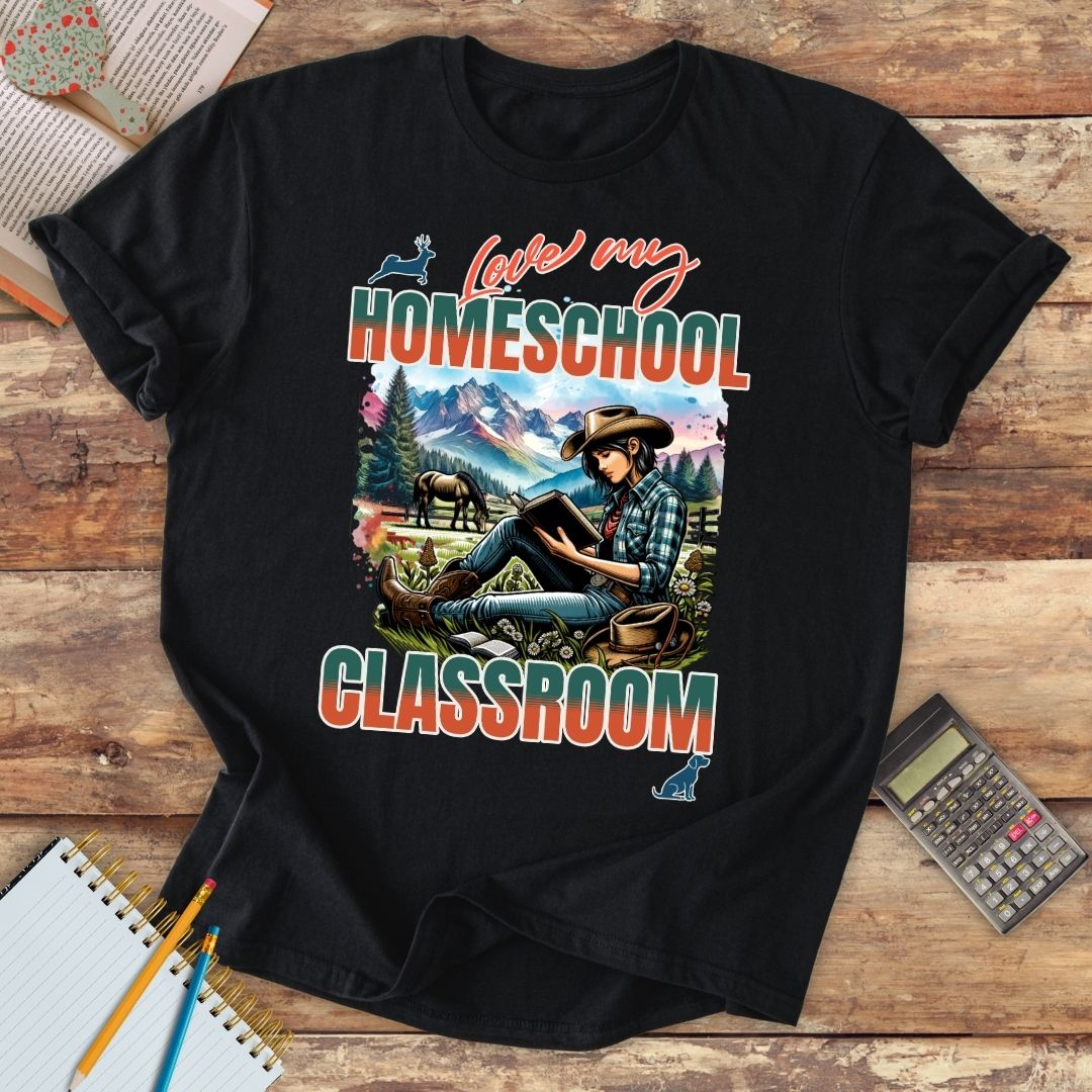 Short-Sleeve Unisex T-Shirt - Love My Homeschool Classroom Cowgirl