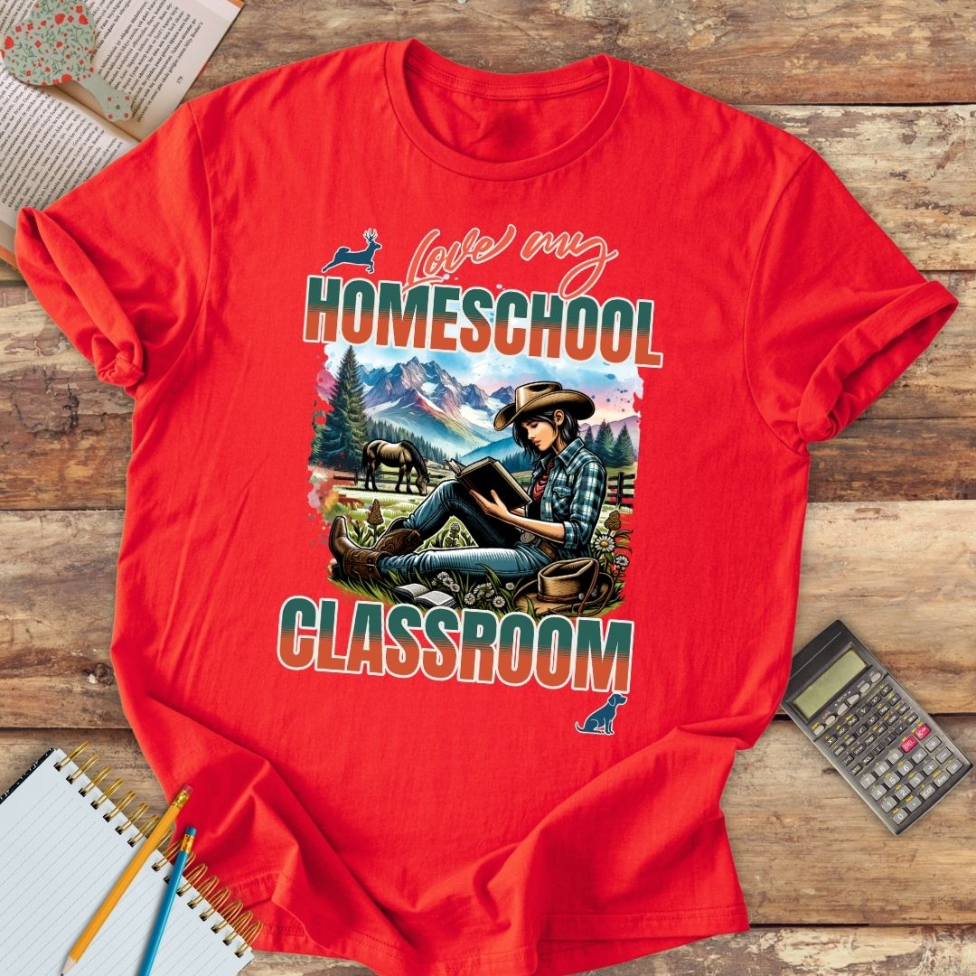 Short-Sleeve Unisex T-Shirt - Love My Homeschool Classroom Cowgirl