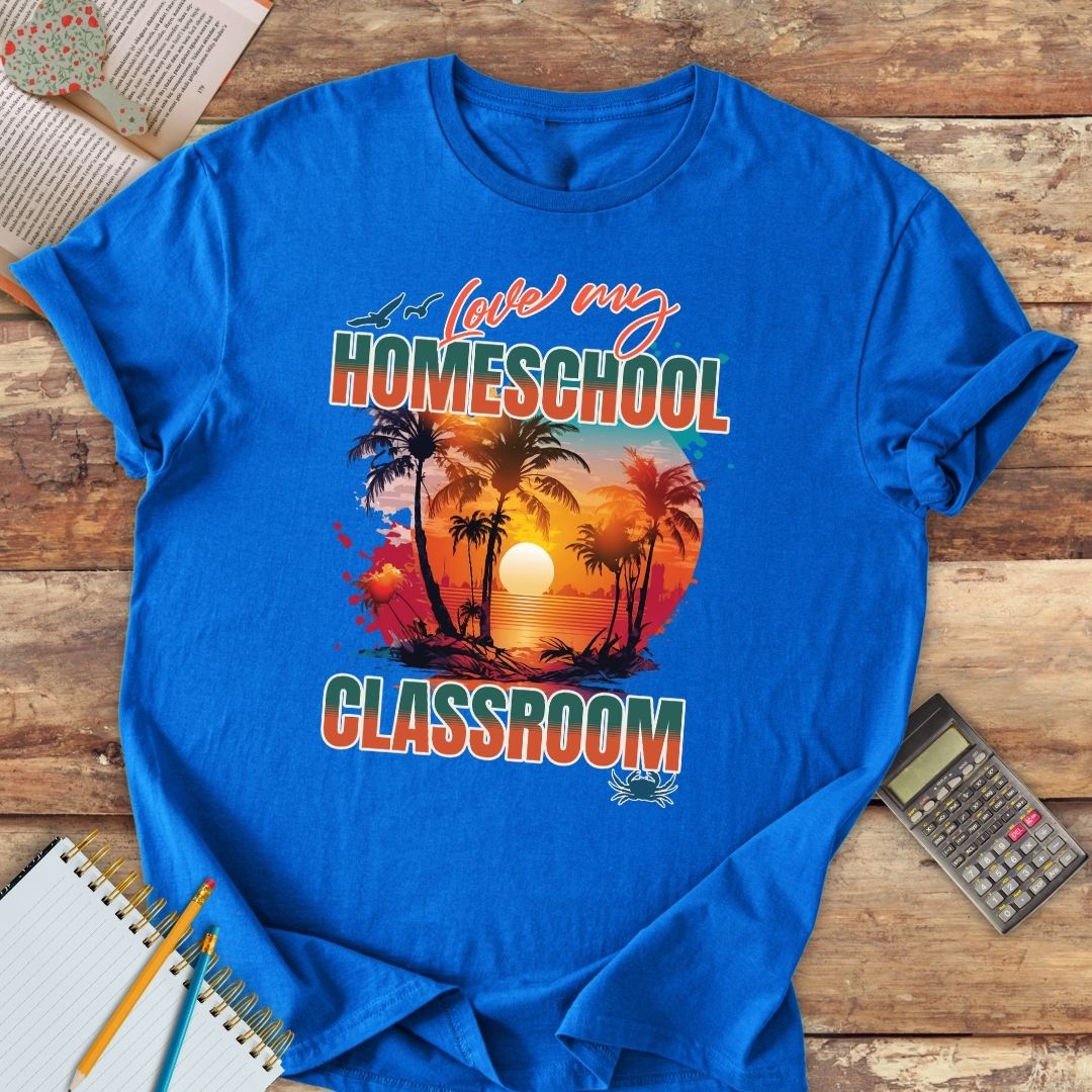 Short-Sleeve Unisex T-Shirt - Love My Homeschool Classroom Beach