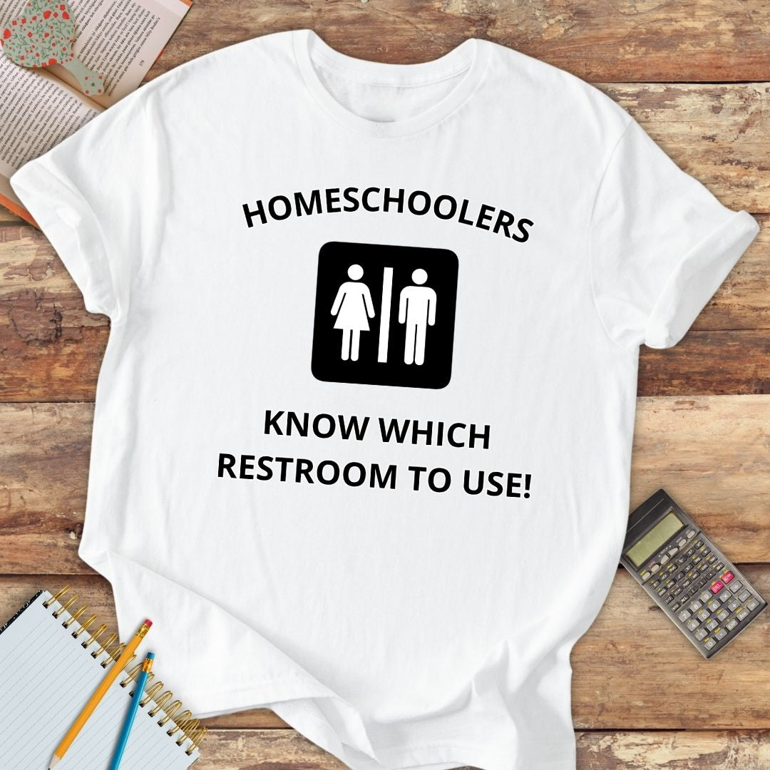 Short-Sleeve Unisex T-Shirt - Homeschoolers Know Which Restroom To Use