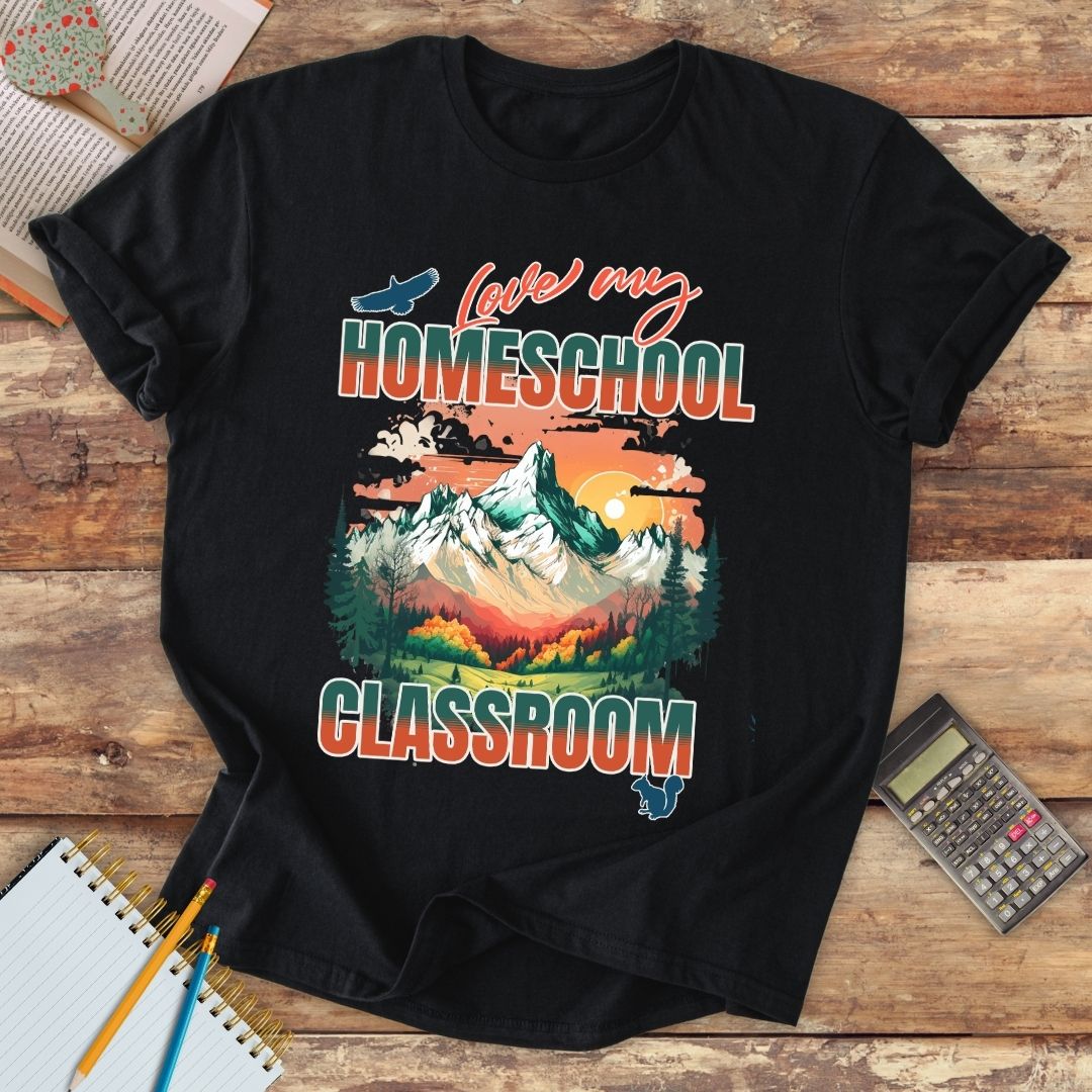 Short-Sleeve Unisex T-Shirt - Love My Homeschool Classroom mountains
