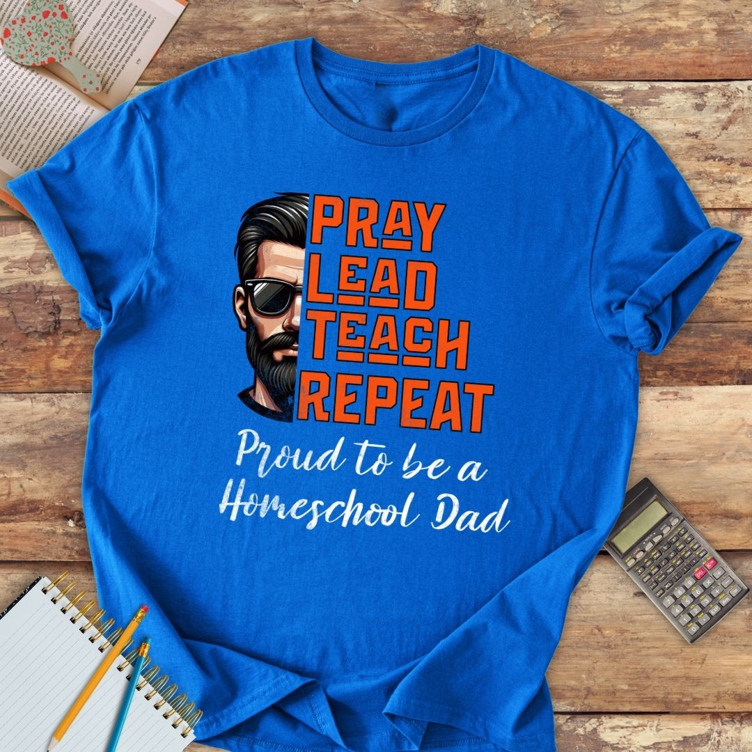 Short-Sleeve Unisex T-Shirt - Pray Lead Teach Repeat Homeschool Dad