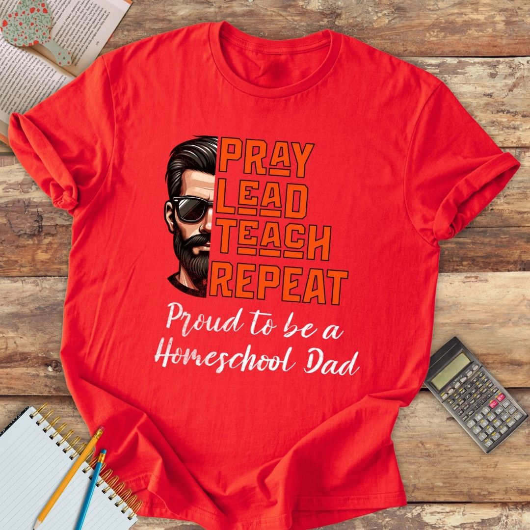 Short-Sleeve Unisex T-Shirt - Pray Lead Teach Repeat Homeschool Dad