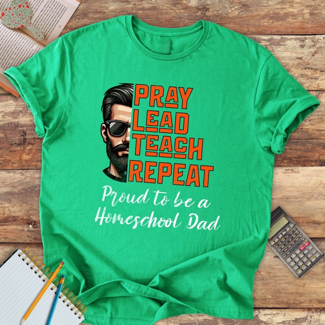 Short-Sleeve Unisex T-Shirt - Pray Lead Teach Repeat Homeschool Dad