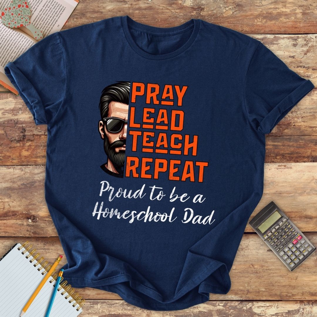 Short-Sleeve Unisex T-Shirt - Pray Lead Teach Repeat Homeschool Dad