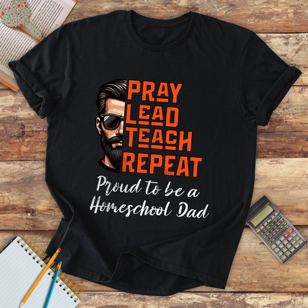 Short-Sleeve Unisex T-Shirt - Pray Lead Teach Repeat Homeschool Dad