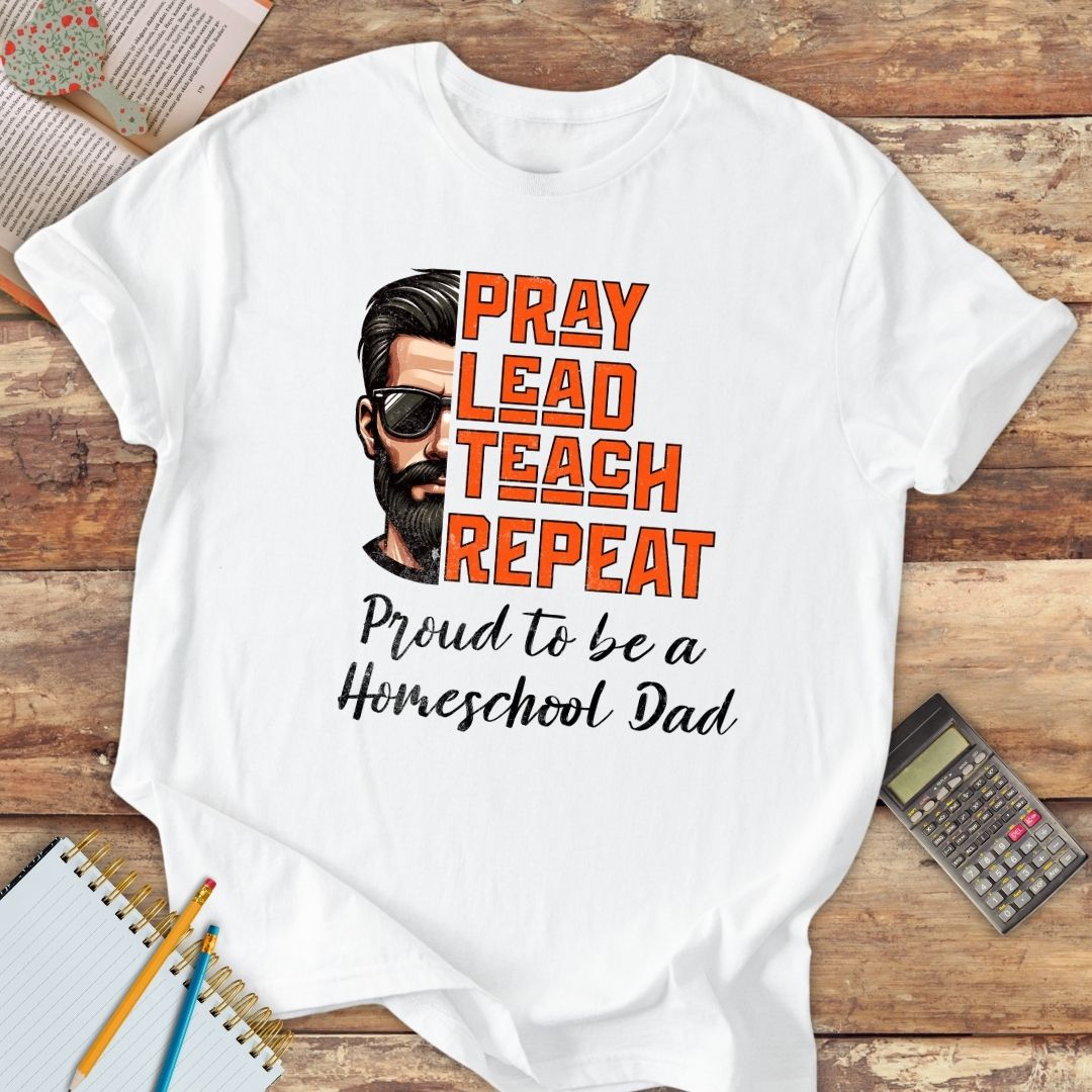 Short-Sleeve Unisex T-Shirt - Pray Lead Teach Repeat Homeschool Dad