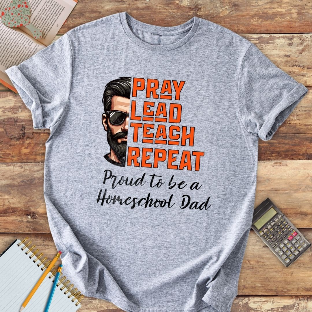 Short-Sleeve Unisex T-Shirt - Pray Lead Teach Repeat Homeschool Dad
