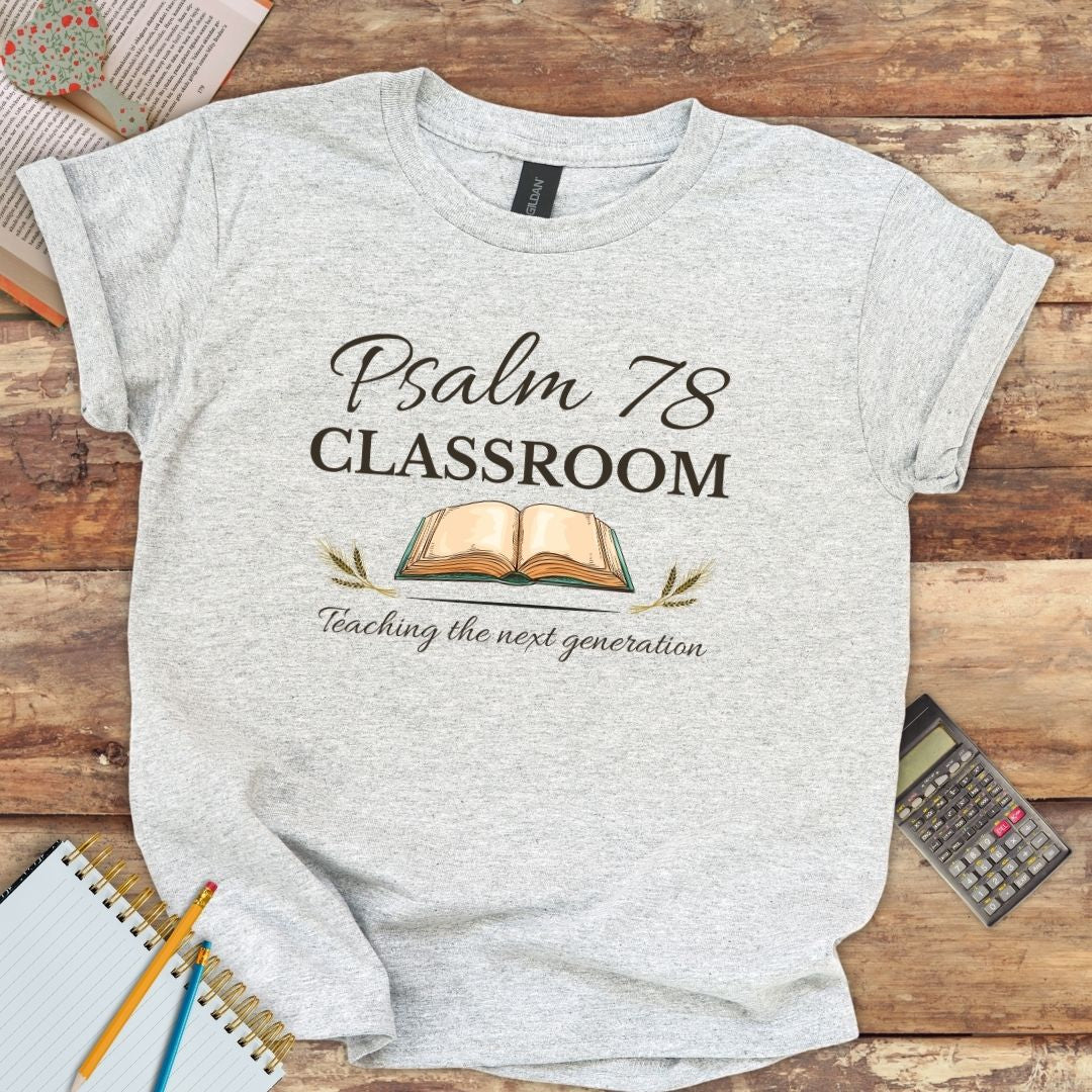 Youth Classic Tee Psalm 78 Classroom with Bible