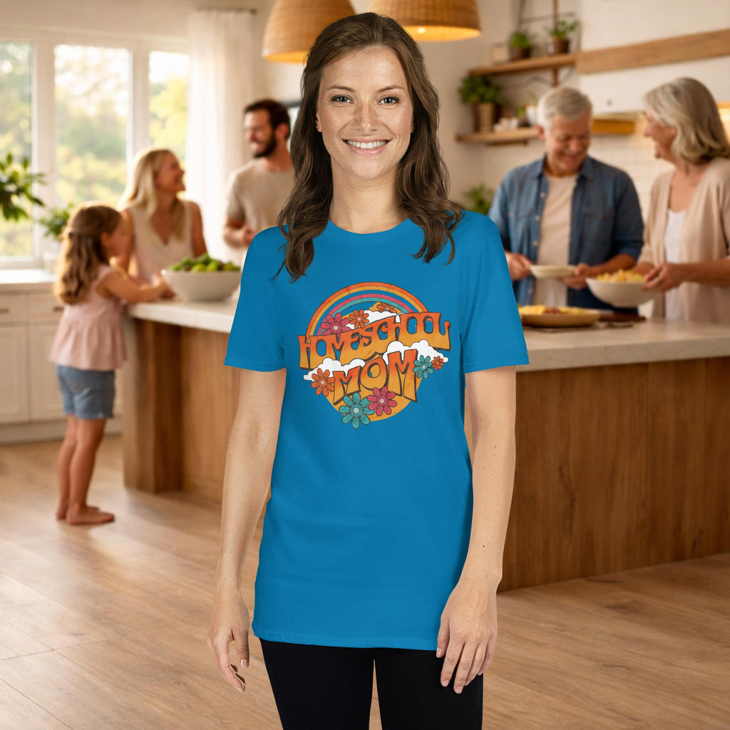Short-Sleeve Unisex T-Shirt Homeschool Mom rainbow