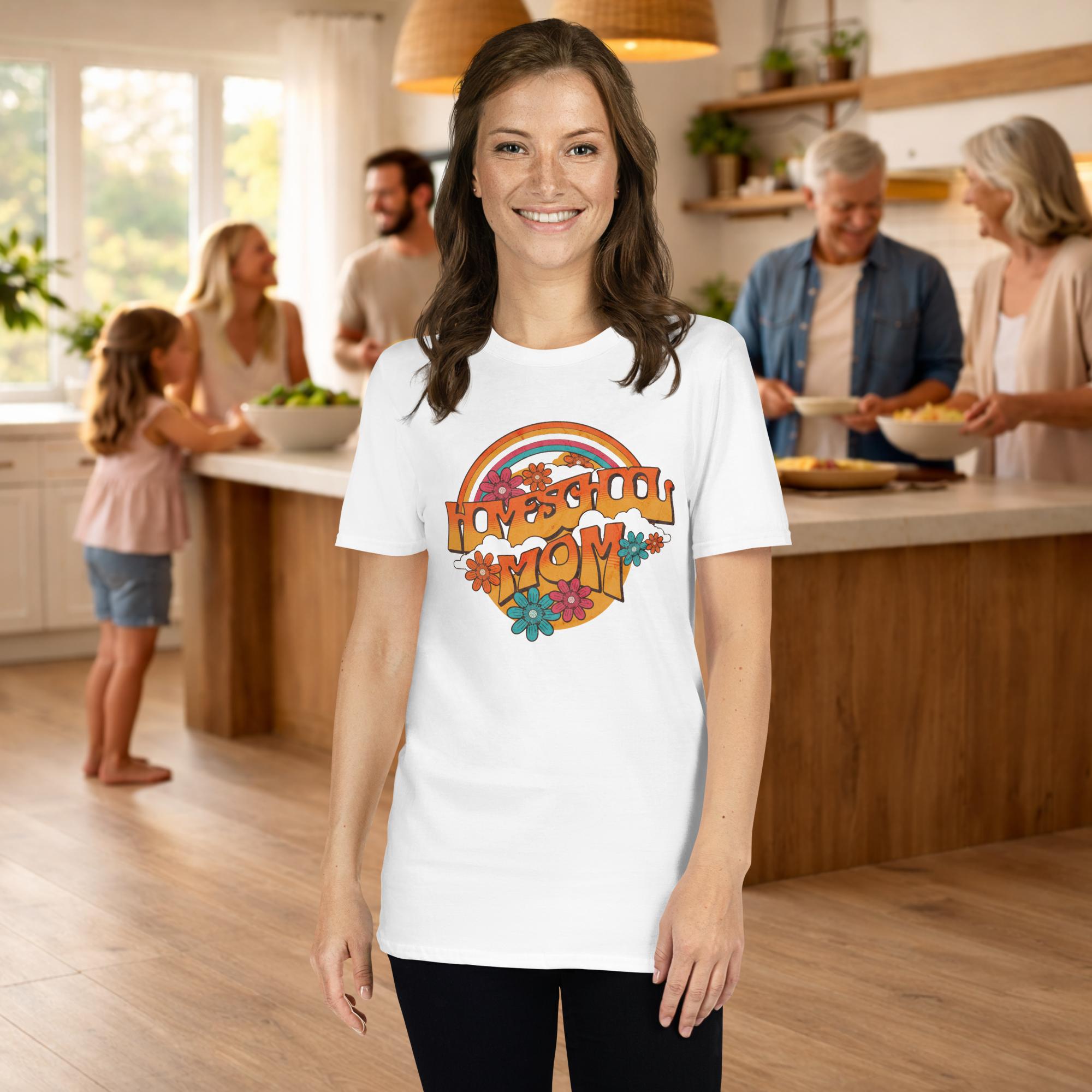 Short-Sleeve Unisex T-Shirt Homeschool Mom rainbow