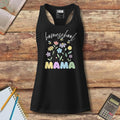 Women’s fitted racerback tank top - homeschool MAMA flowers